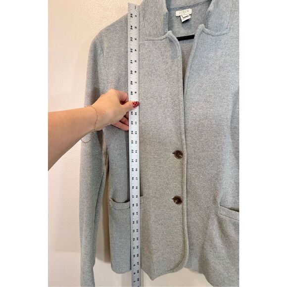 J Crew Gray Two Button Cotton Sweater Cardigan Blazer With Pockets Women's XS - Picture 7 of 10